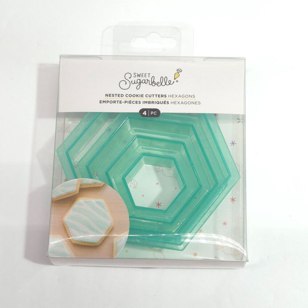 Sweet Sugarbelle Nested Cookie Cutters Hexagons 4 PC Baking Mold Set New